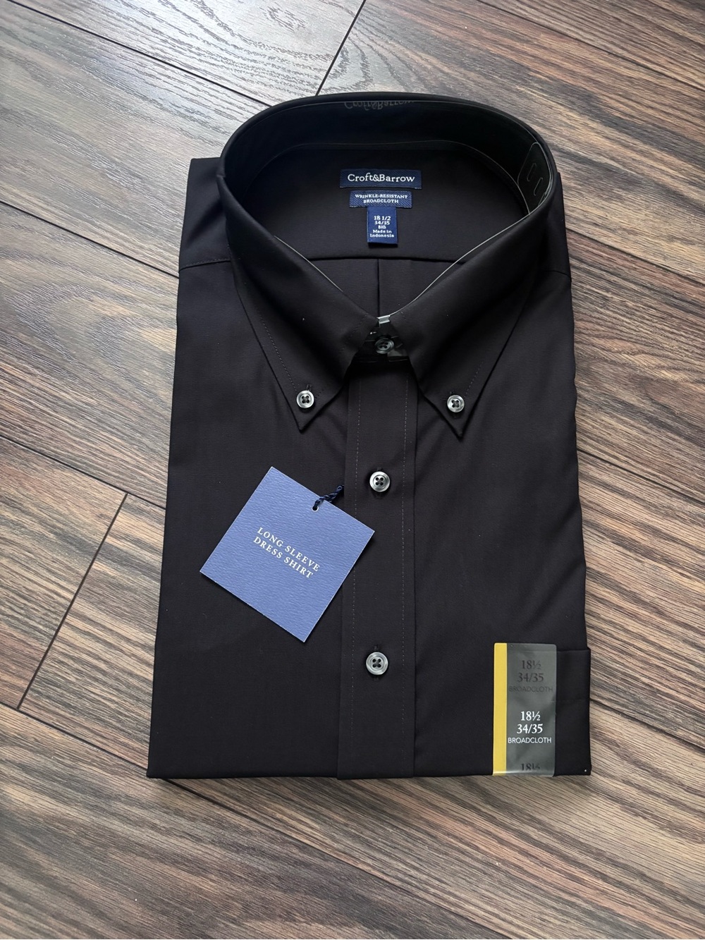 ♡NWT♡ Croft & Barrow Black Long-Sleeve Dress Shirt
